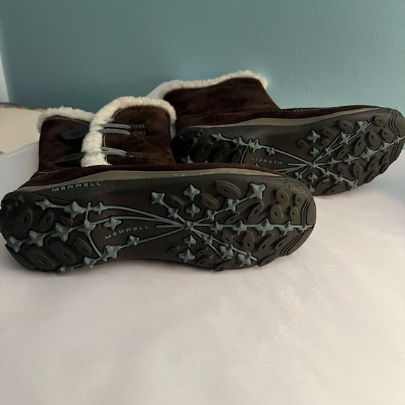 Like NewMerrill Waterproof Brown Suede Boots - Picture 2 of 4